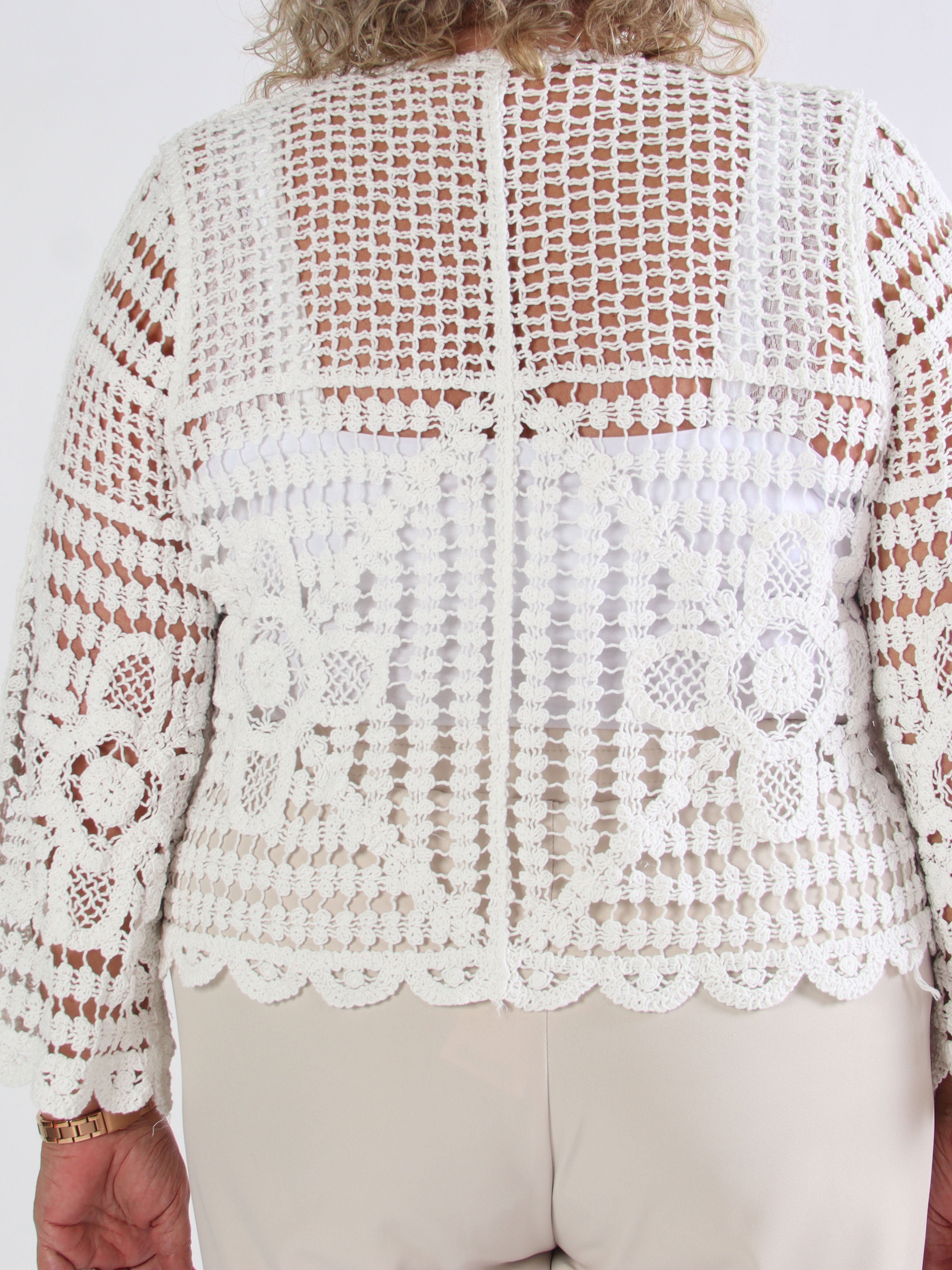 Marina - Söt virkad bomullskofta i plus size